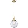 1_Downtown Caden Beacon 8"W Cord Antique Brass Pendant w/ Seedy Shade