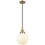 1_Downtown Caden Beacon 8"W Cord Antique Brass Pendant w/ White Shade