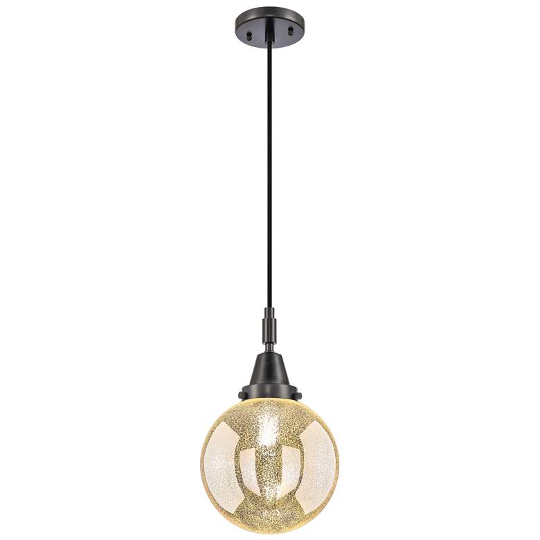 Image 1 Downtown Caden Beacon 8"W Cord Black Mini Pendant w/ Mercury Shade