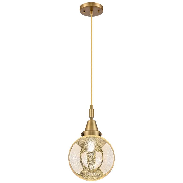 Image 1 Downtown Caden Beacon 8"W Cord Brass Mini Pendant w/ Mercury Shade