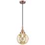1_Downtown Caden Beacon 8"W Cord Copper Mini Pendant w/ Mercury Shade
