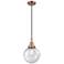 Downtown Caden Beacon 8"W Cord Copper Mini Pendant w/ Seedy Shade