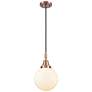 1_Downtown Caden Beacon 8"W Cord Copper Mini Pendant w/ White Shade