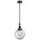 Downtown Caden Beacon 8"W Cord Matte Black Mini Pendant w/ Clear Shade