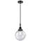 Downtown Caden Beacon 8"W Cord Matte Black Mini Pendant w/ Seedy Shade