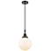 Downtown Caden Beacon 8"W Cord Matte Black Mini Pendant w/ White Shade
