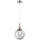Downtown Caden Beacon 8"W Cord Nickel Mini Pendant w/ Clear Shade