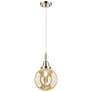 1_Downtown Caden Beacon 8"W Cord Nickel Mini Pendant w/ Mercury Shade