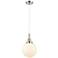 Downtown Caden Beacon 8"W Cord Nickel Mini Pendant w/ White Shade