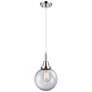 1_Downtown Caden Beacon 8"W Cord Polished Chrome Pendant w/ Clear Shade