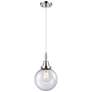 1_Downtown Caden Beacon 8"W Cord Polished Chrome Pendant w/ Seedy Shade