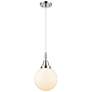 1_Downtown Caden Beacon 8"W Cord Polished Chrome Pendant w/ White Shade