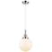 Downtown Caden Beacon 8"W Cord Polished Chrome Pendant w/ White Shade