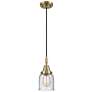 1_Downtown Caden Bell 5"W Cord Antique Brass Mini Pendant w/ Seedy Shade
