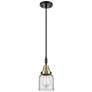1_Downtown Caden Bell 5"W Cord Black Brass Mini Pendant w/ Clear Shade