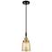 Downtown Caden Bell 5"W Cord Black Brass Mini Pendant w/ Mercury Shade