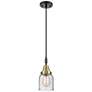 1_Downtown Caden Bell 5"W Cord Black Brass Mini Pendant w/ Seedy Shade