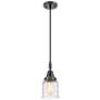 Downtown Caden Bell 5"W Cord Black Mini Pendant w/ Clear Swirl Shade