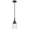 Downtown Caden Bell 5"W Cord Black Mini Pendant w/ Clear Swirl Shade