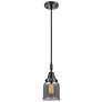 Downtown Caden Bell 5"W Cord Black Mini Pendant w/ Light Smoke Shade