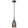 Downtown Caden Bell 5"W Cord Black Mini Pendant w/ Light Smoke Shade