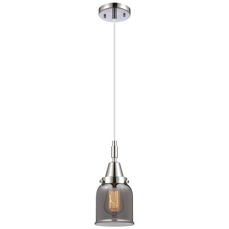 Image 1 Downtown Caden Bell 5"W Cord Chrome Pendant w/ Light Smoke Shade