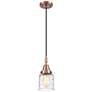 1_Downtown Caden Bell 5"W Cord Copper Mini Pendant w/ Clear Swirl Shade