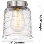 3_Downtown Caden Bell 5"W Cord Copper Mini Pendant w/ Clear Swirl Shade more views