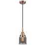 1_Downtown Caden Bell 5"W Cord Copper Mini Pendant w/ Light Smoke Shade