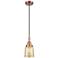 Downtown Caden Bell 5"W Cord Copper Mini Pendant w/ Mercury Shade
