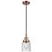 Downtown Caden Bell 5"W Cord Copper Mini Pendant w/ Seedy Shade