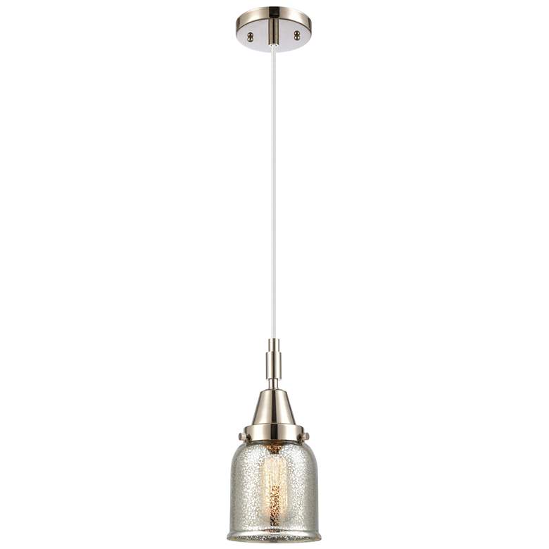 Image 1 Downtown Caden Bell 5"W Cord Nickel Mini Pendant w/ Mercury Shade