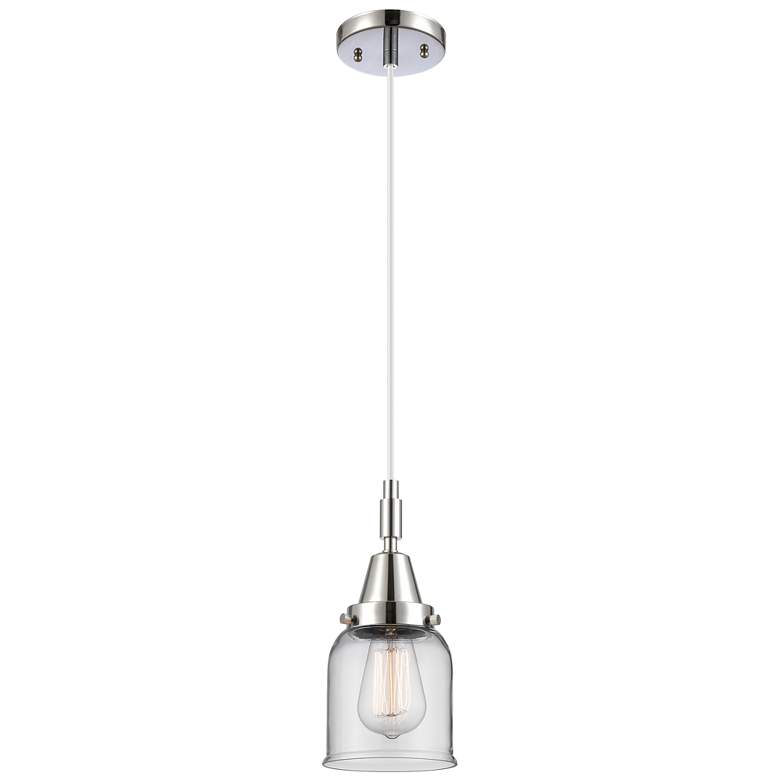 Image 1 Downtown Caden Bell 5"W Cord Polished Chrome Pendant w/ Clear Shade
