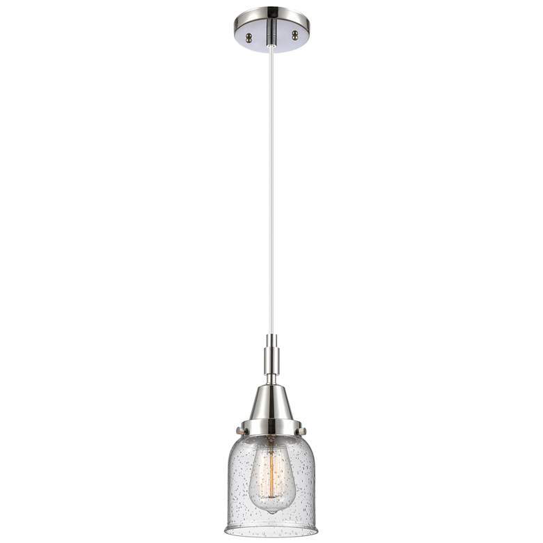 Image 1 Downtown Caden Bell 5"W Cord Polished Chrome Pendant w/ Seedy Shade