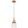 1_Downtown Caden Bell 5"W Cord Satin Gold Pendant w/ Clear Swirl Shade