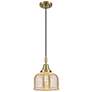 1_Downtown Caden Bell 8"W Cord Antique Brass Pendant w/ Mercury Shade