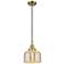 Downtown Caden Bell 8"W Cord Antique Brass Pendant w/ Mercury Shade