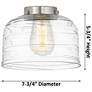 3_Downtown Caden Bell 8"W Cord Black Brass Pendant w/ Clear Swirl Shade more views