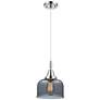 1_Downtown Caden Bell 8"W Cord Chrome Pendant w/ Light Smoke Shade