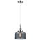 Downtown Caden Bell 8"W Cord Chrome Pendant w/ Light Smoke Shade