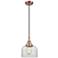Downtown Caden Bell 8"W Cord Copper Mini Pendant w/ Clear Shade
