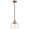 Downtown Caden Bell 8"W Cord Copper Mini Pendant w/ Clear Swirl Shade
