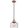 1_Downtown Caden Bell 8"W Cord Copper Mini Pendant w/ Seedy Shade