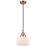 1_Downtown Caden Bell 8"W Cord Copper Mini Pendant w/ White Shade