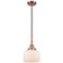 Downtown Caden Bell 8"W Cord Copper Mini Pendant w/ White Shade