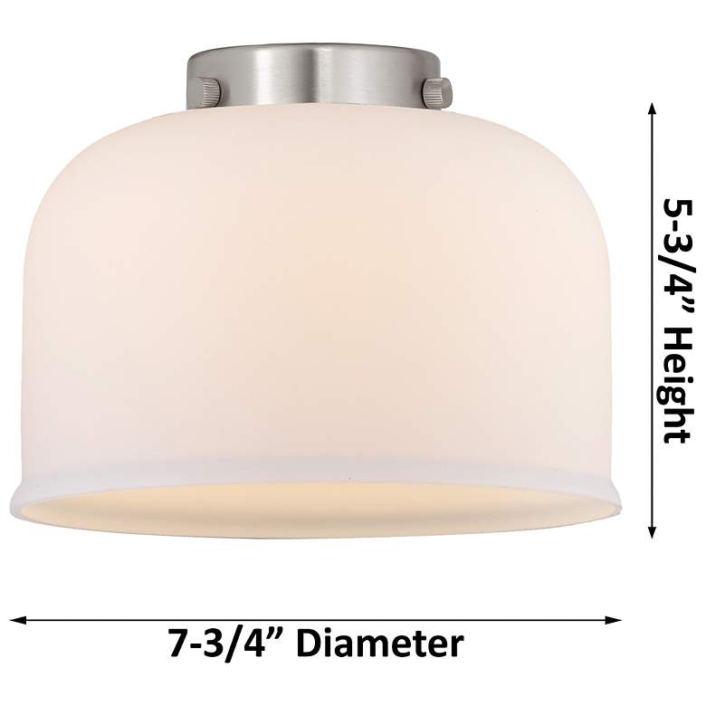Image 3 Downtown Caden Bell 8"W Cord Nickel Mini Pendant w/ Light Smoke Shade more views