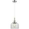 Downtown Caden Bell 8"W Cord Polished Chrome Pendant w/ Clear Shade