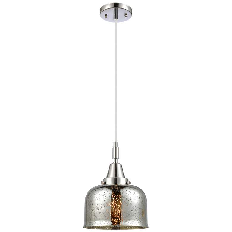 Image 1 Downtown Caden Bell 8"W Cord Polished Chrome Pendant w/ Mercury Shade