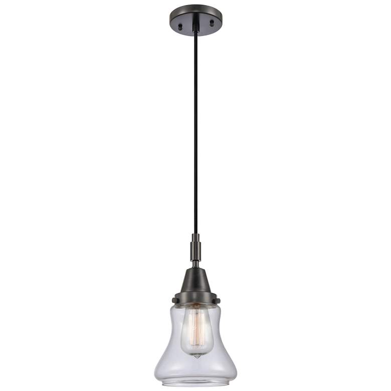 Image 1 Downtown Caden Bellmont 7"W Cord Black Mini Pendant w/ Clear Shade