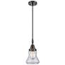 Downtown Caden Bellmont 7"W Cord Black Mini Pendant w/ Clear Shade